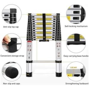 Escada Telescópica 5m Alumínio 13 Degraus (PROMOÇÃO)