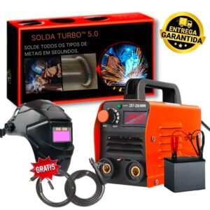 Máquina de Solda Turbo | Kit Completo + Capacete de Solda
